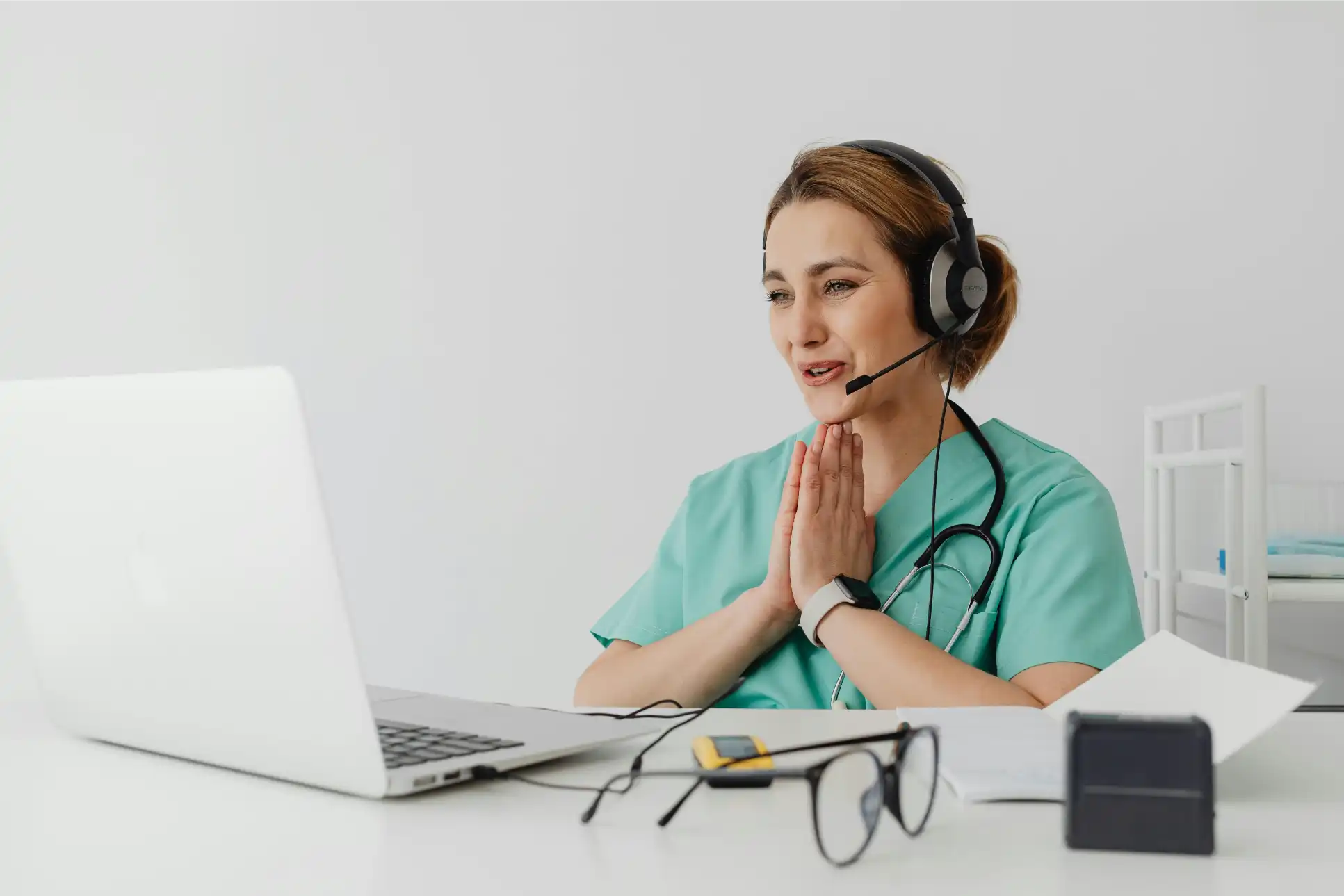 Remote sonographer reviewing healthcare imaging workflows