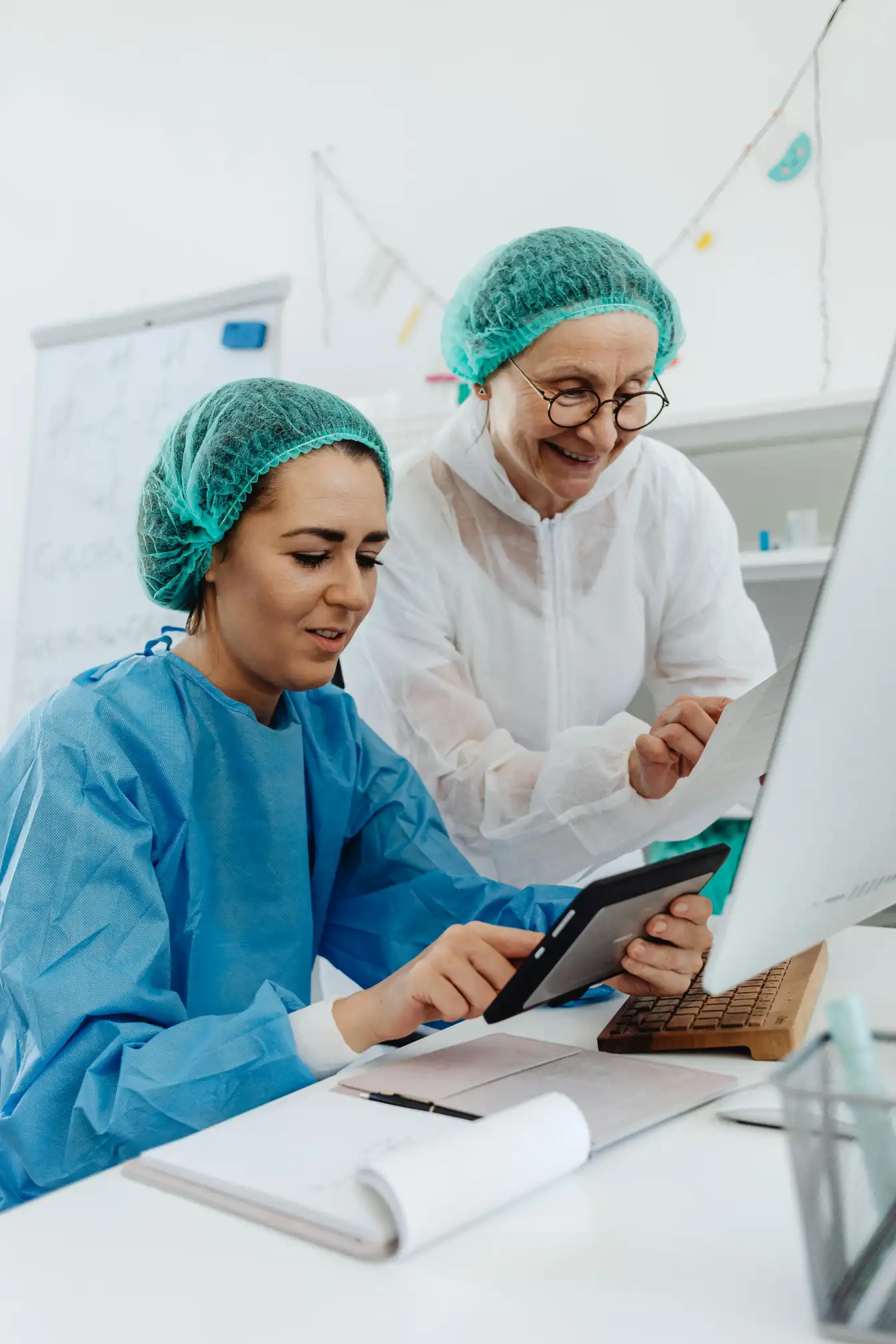 Healthcare professional providing patient care coordination