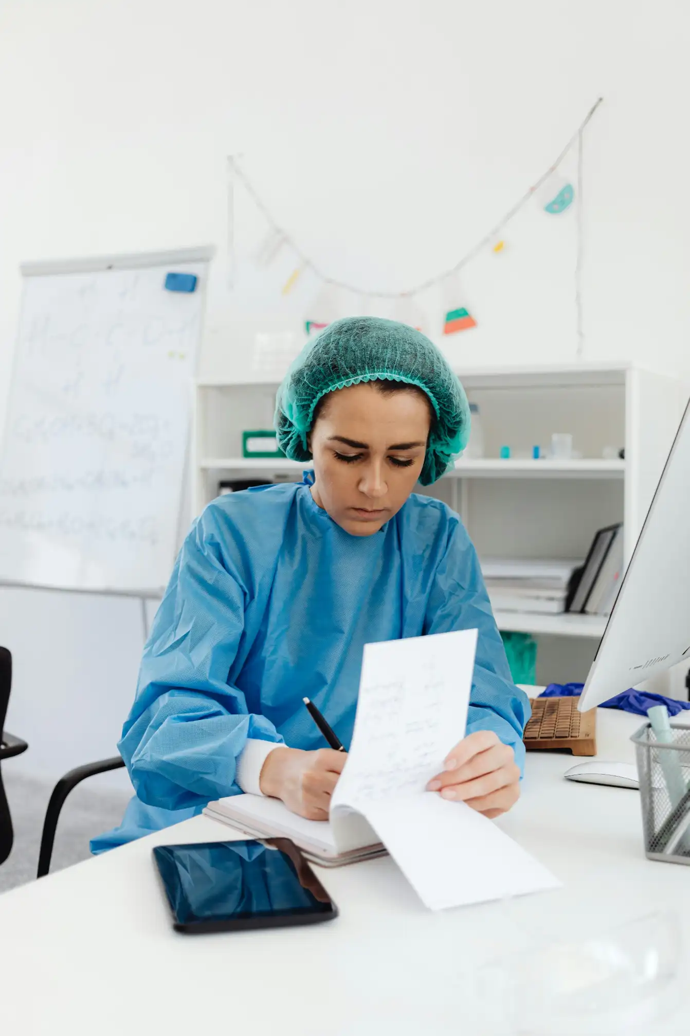 Professional analyzing medical data