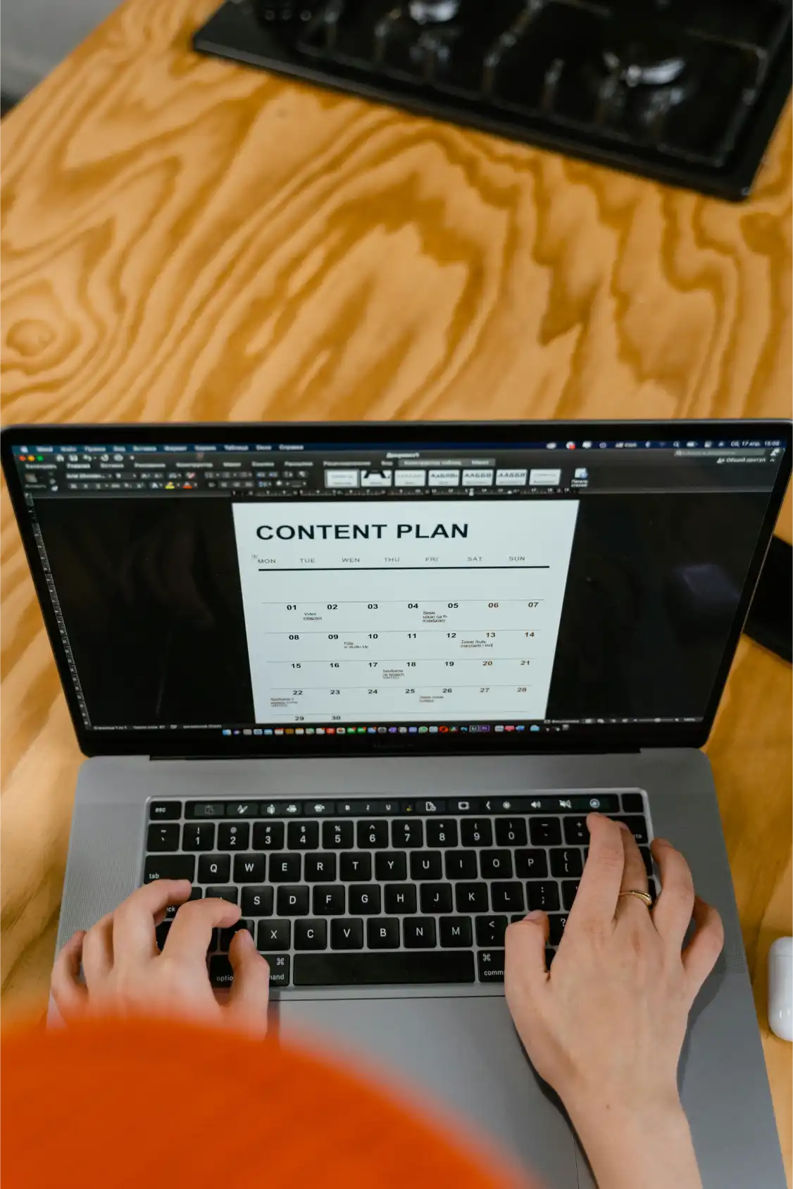 Social media manager planning content and executing campaigns for an Amazon FBA brand