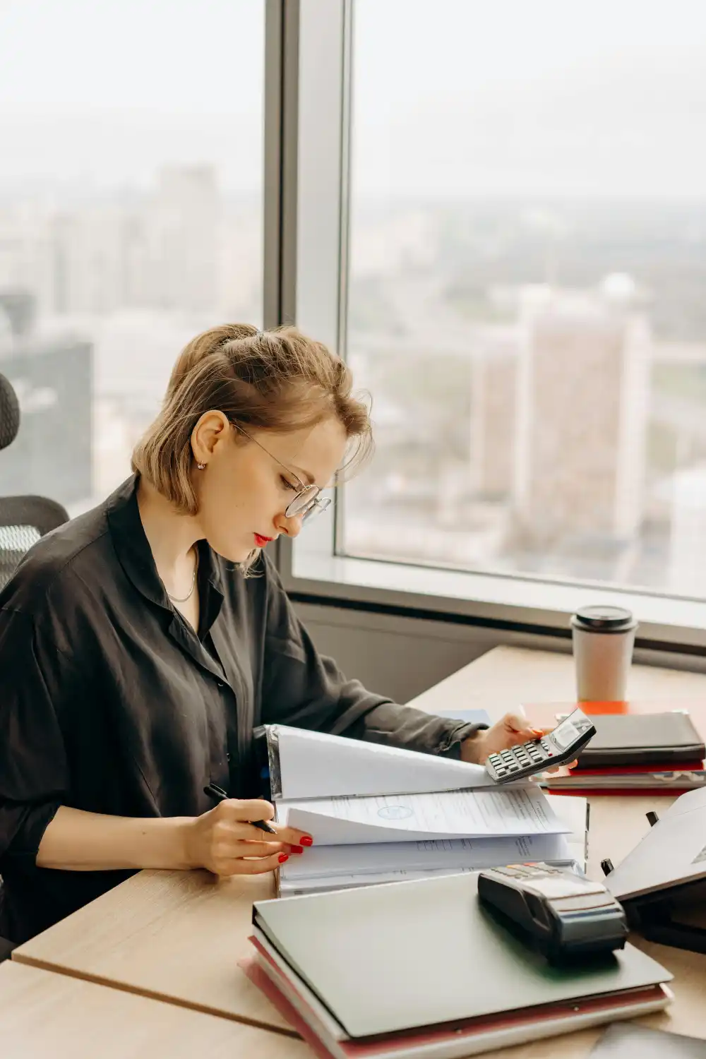 Corporate Banking Support Staff managing financial documentation and client records