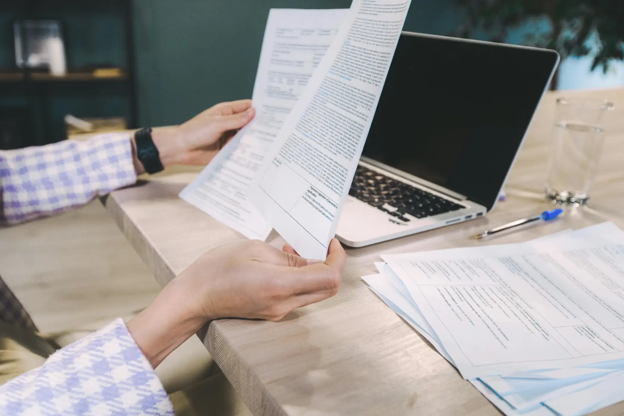 Internal auditor reviewing financial records and assessing compliance controls